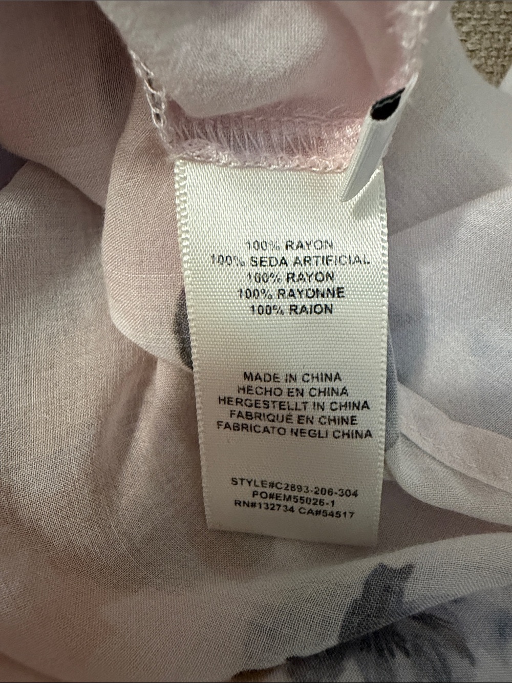 cloth & stone Light Pink Floral Button-Down Blouse with Blue Accents - Picture 4 of 5